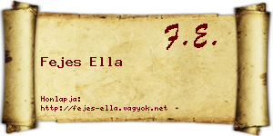 Fejes Ella névjegykártya